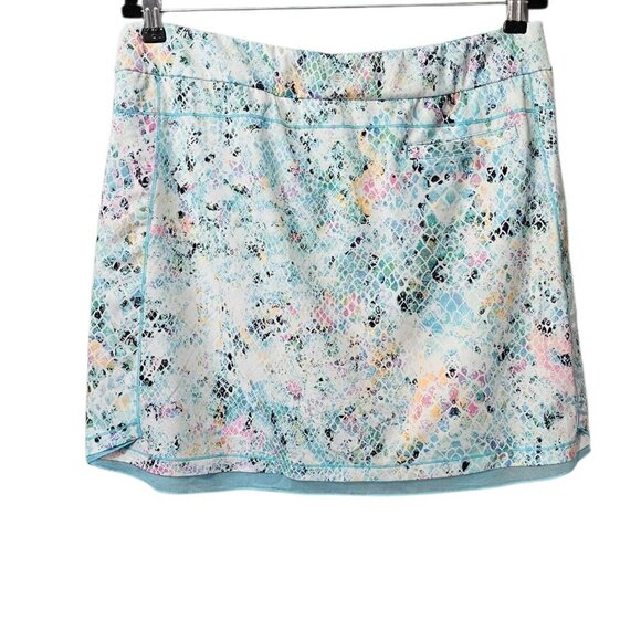 EPNY New Women's Mermaid Printed Multi Color Mesh Hem Active Skort Skirt - Picture 4 of 9